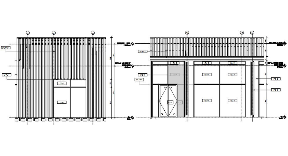 AutoCAD Drawing of the plan design of the door and wood paneling design. Download the Autocad DWG 2D file.