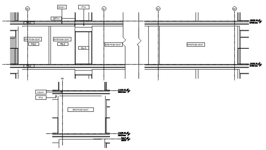 AutoCAD Drawing of the section and elevation plan of the doors.Download the Autocad DWG 2D file.
