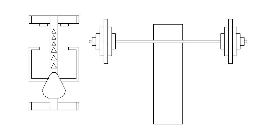 AutoCAD, Dwg file of gym equipment cad blocks .