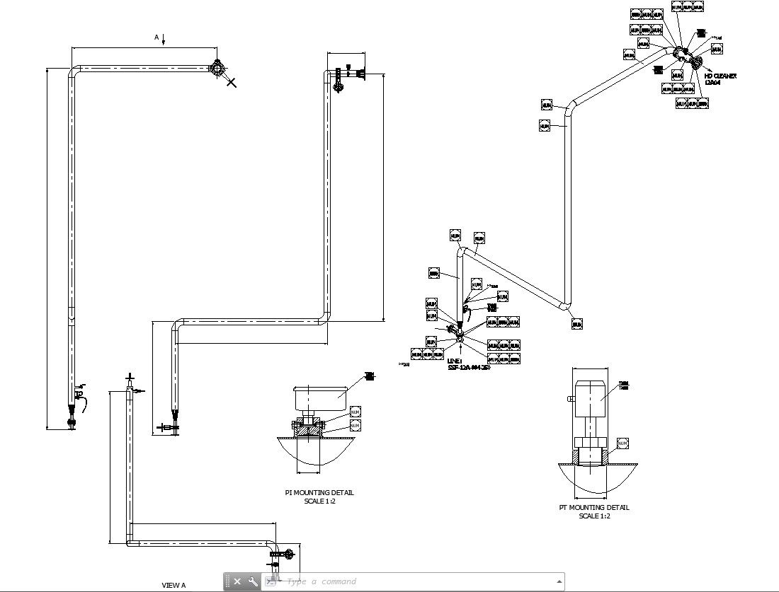 AutoCAD File for Pump Delivery to Cleaners Line | DWG file