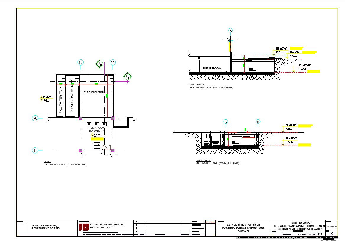 AutoCAD File for the Structural Design of Underground Water Tank