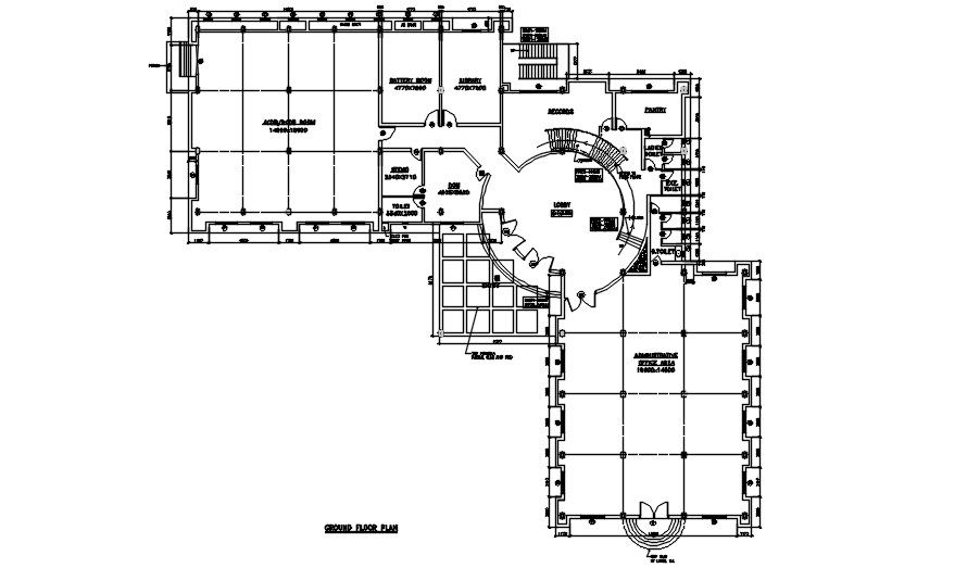 AutoCAD Floor plan of Adminstrative area of PGCIL. Download the AutoCAD DWG file.