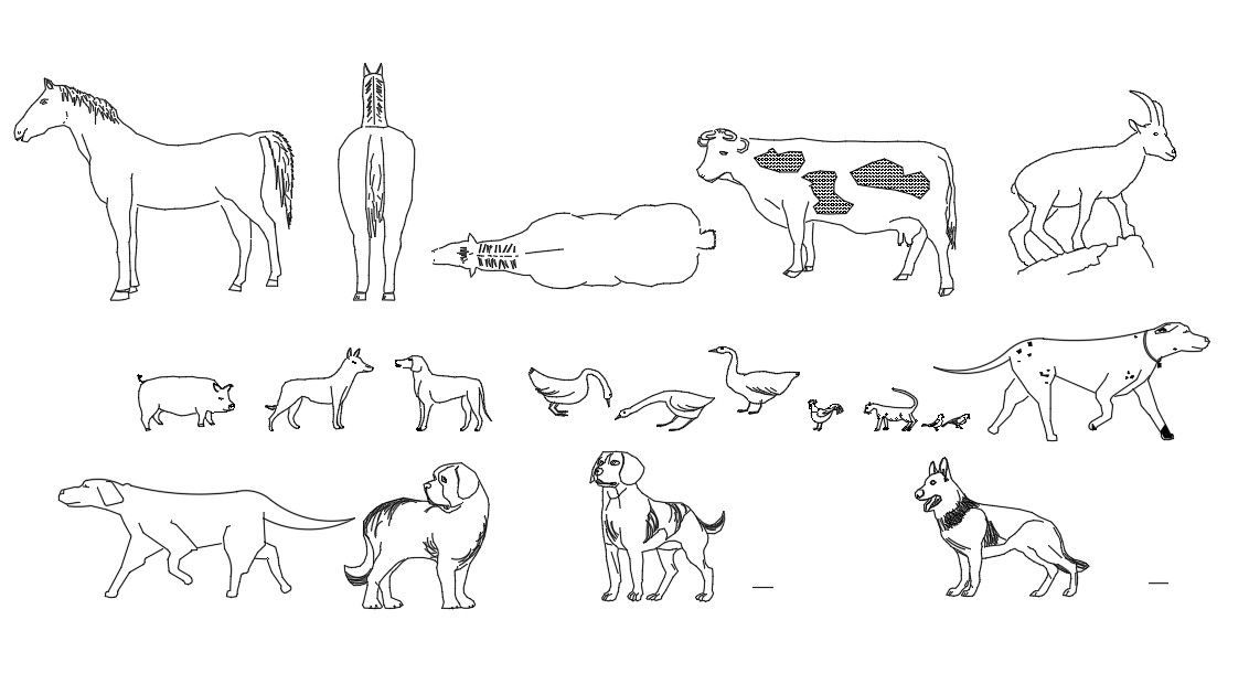AutoCAD Free Animal CAD Blocks Drawing