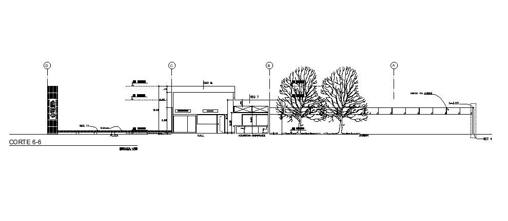 AutoCAD Hospital Building Section Drawing Download DWG File