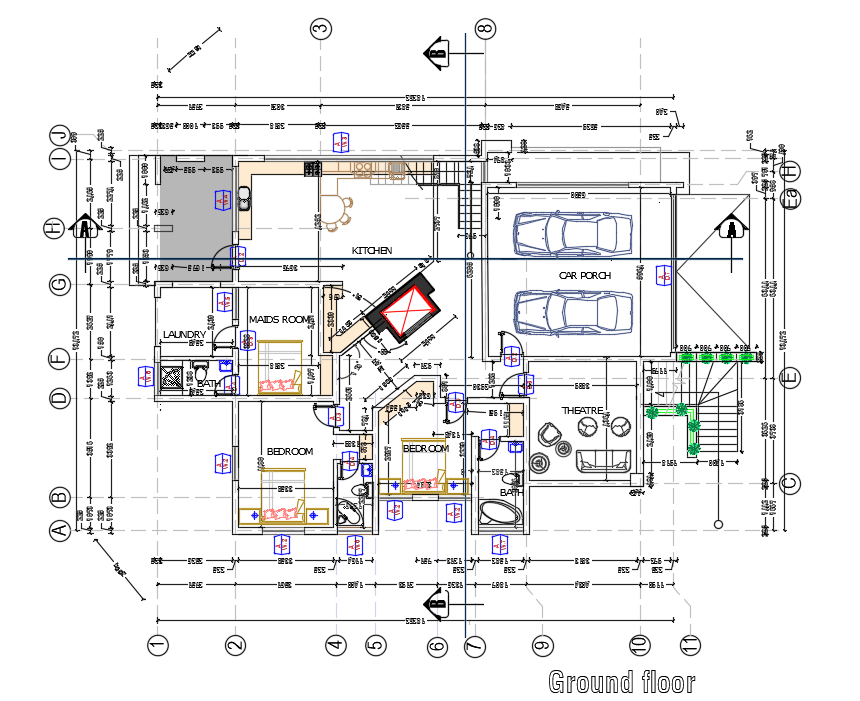 AutoCAD House Architecture Plan Drawing Download DWG File