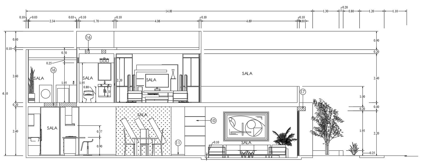 AutoCAD House Building Section Drawing Free Download DWG File