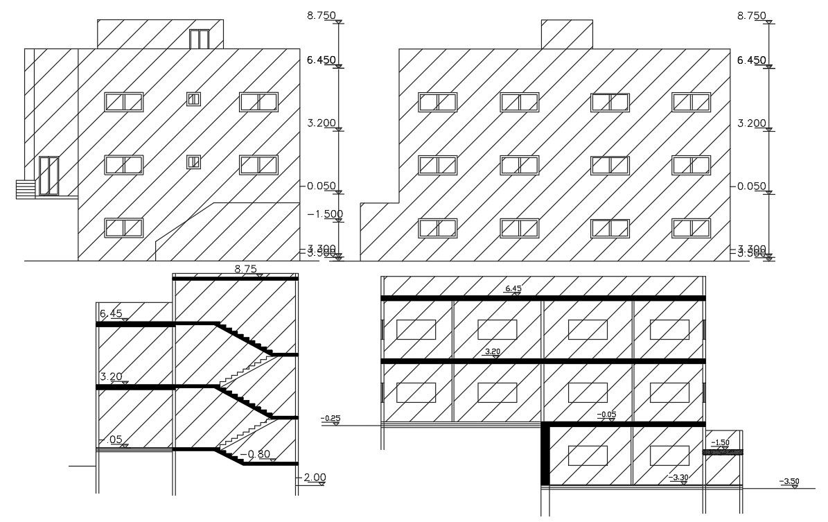 AutoCAD House Building Sectional Elevation Design