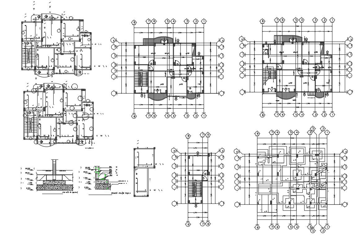 AutoCAD House Center Line Plan DWG File