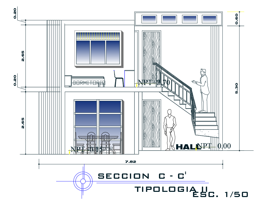 AutoCAD House Cross Section CAD Drawing Download DWG File
