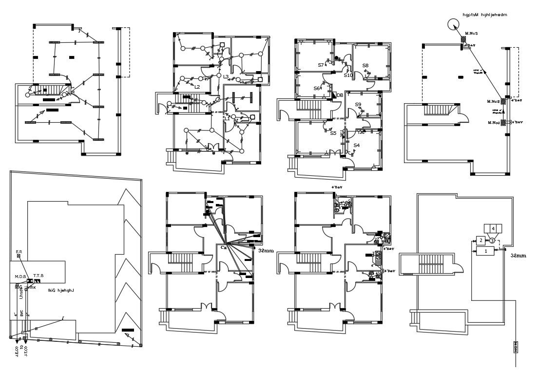 AutoCAD House Electrical And Plumbing Layout Plan