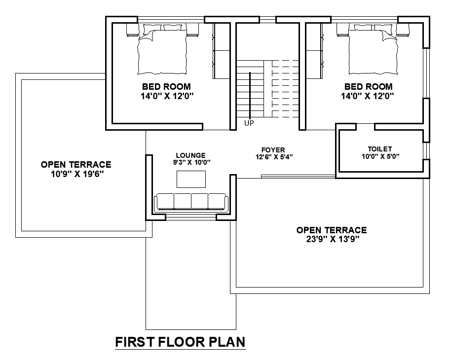 AutoCAD House First Floor Plan Download DWG File