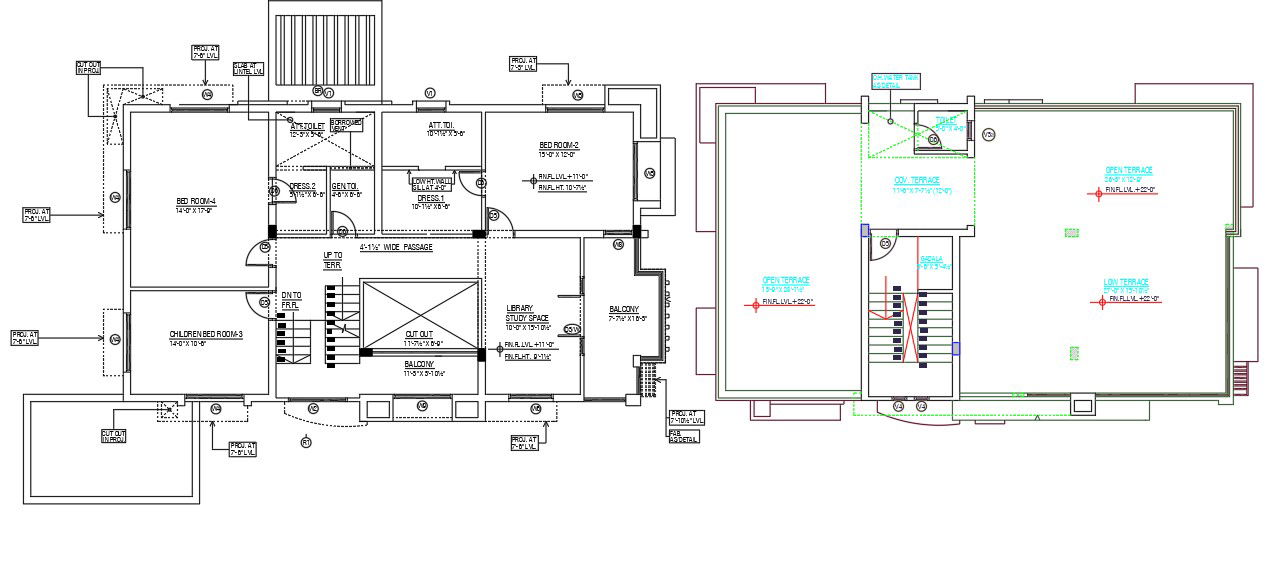 AutoCAD House Floor Plan And Terrace Design DWG File