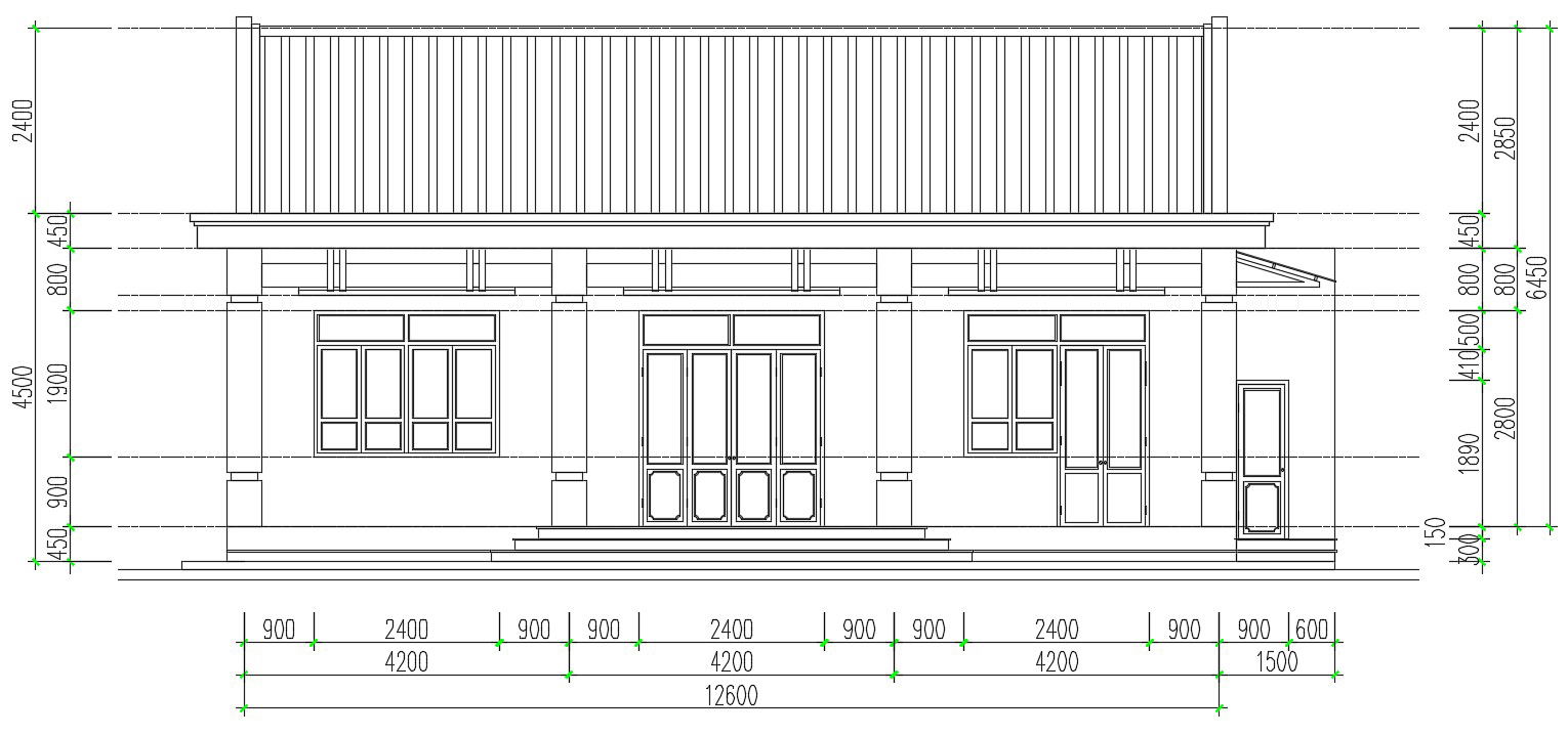 AutoCAD House Front Elevation CAD Drawing Free Download DWG File