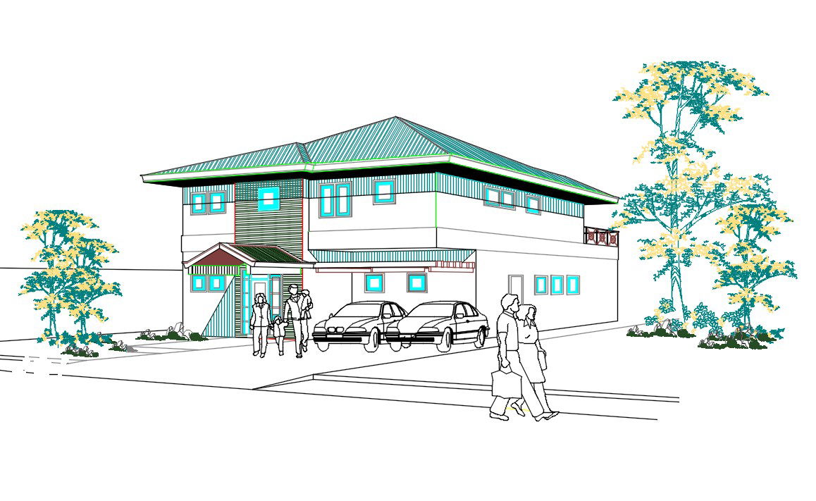 AutoCAD House Isometric Elevation Design DWG File
