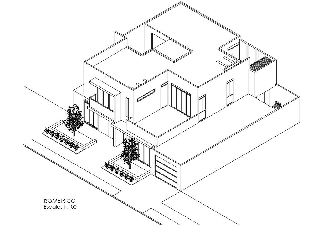 AutoCAD House Isometric Elevation Design Download DWG DWG File