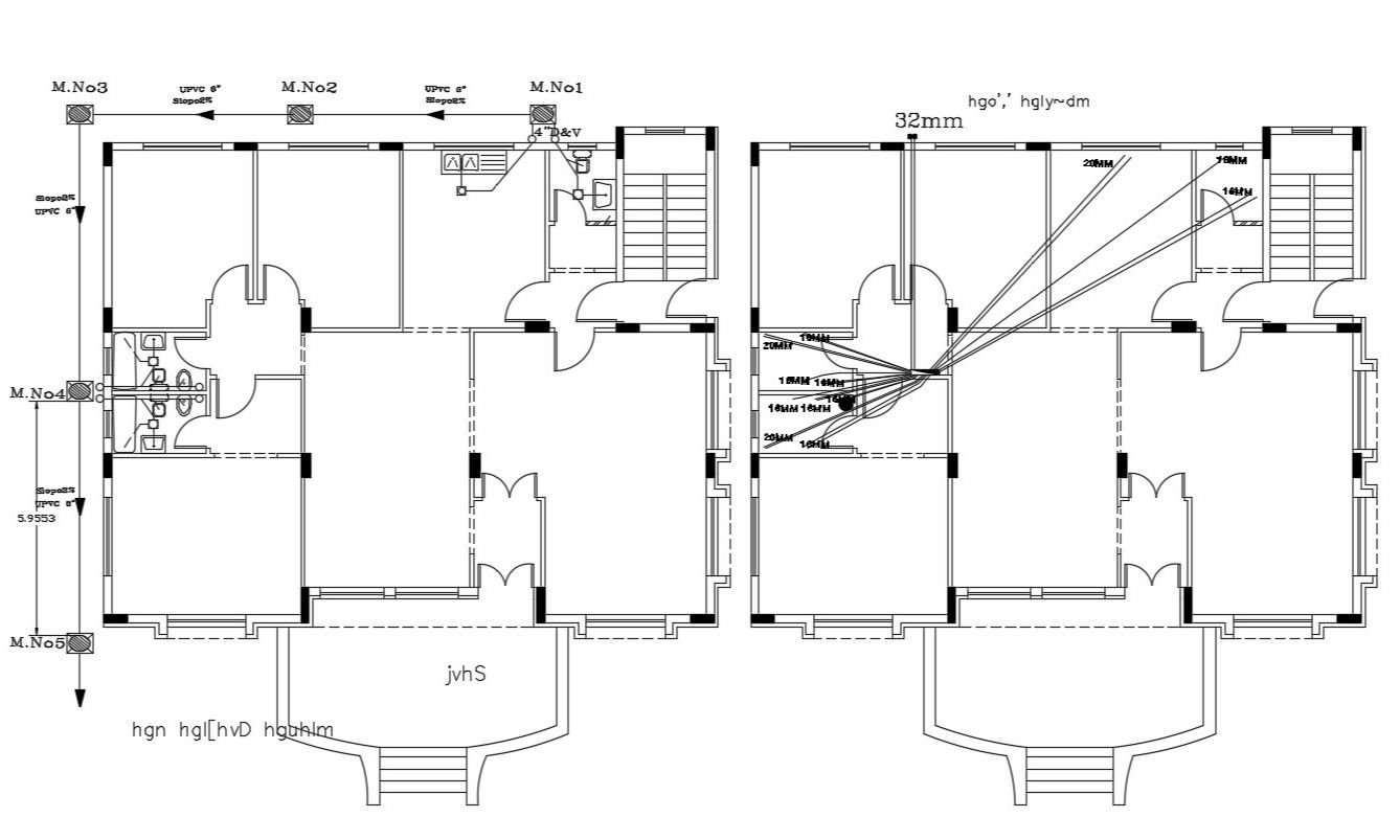 AutoCAD House Plumbing Layout Plan Design DWG File