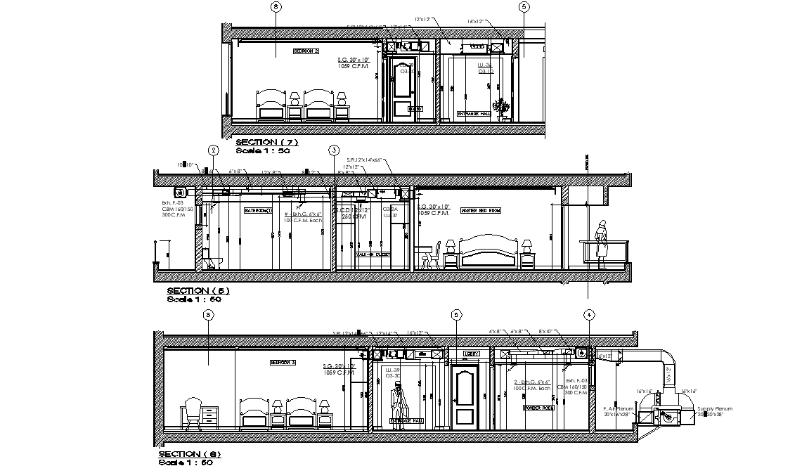 AutoCAD House Section CAD Drawing DWG File