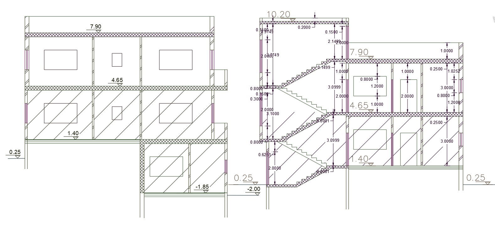 AutoCAD House Section Drawing DWG File