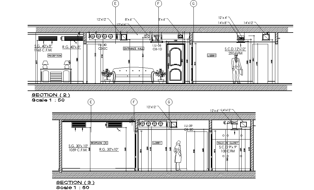 AutoCAD House Section Drawing Download DWG File