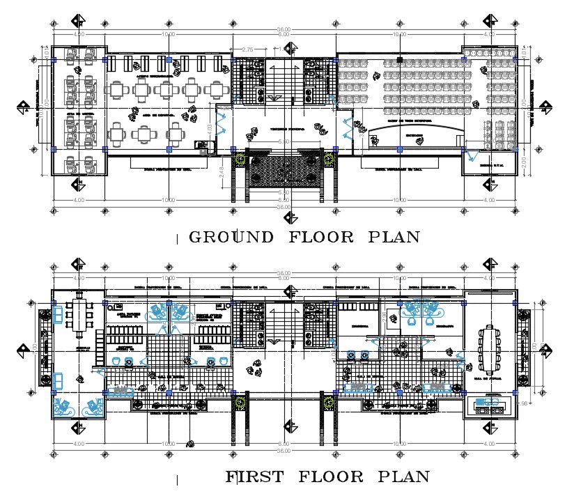 AutoCAD Office Building Floor Plan Drawing DWG File
