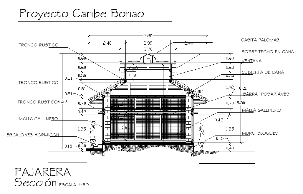 AutoCAD Room House Front Section Drawing DWG File