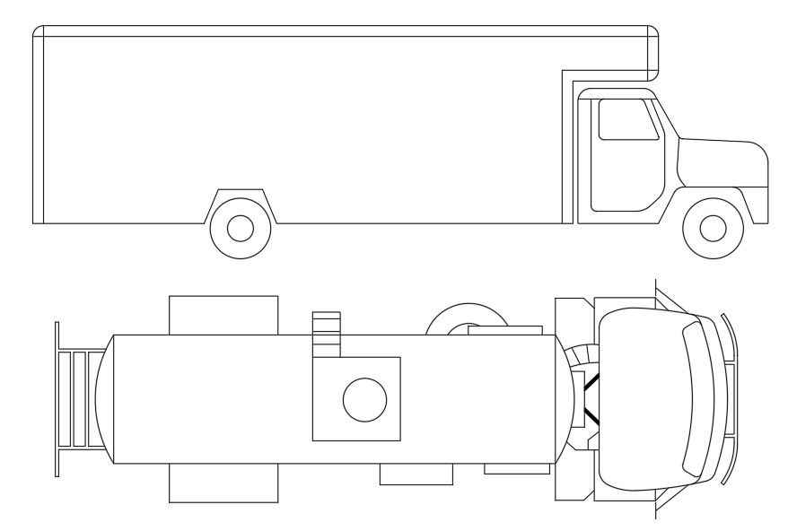 AutoCAD Truck Free CAD Blocks Drawing DWG File