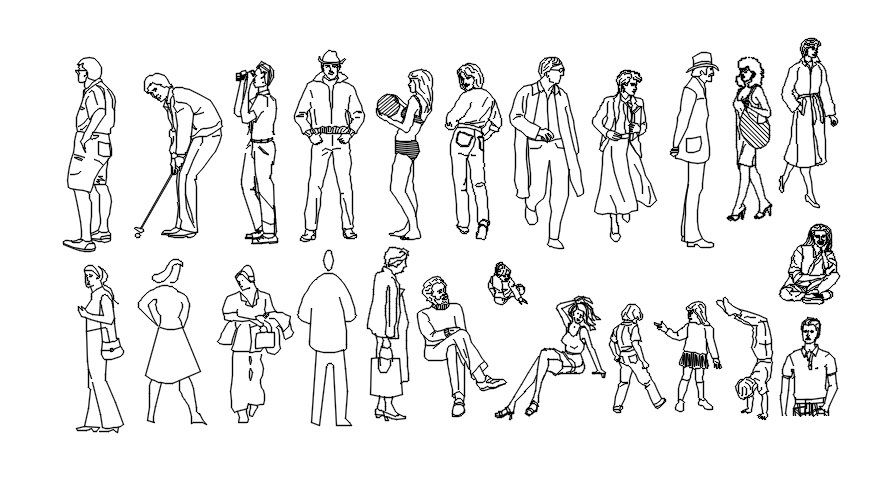 AutoCAD blocks of human in 2D drawing, dwg file, CAD file