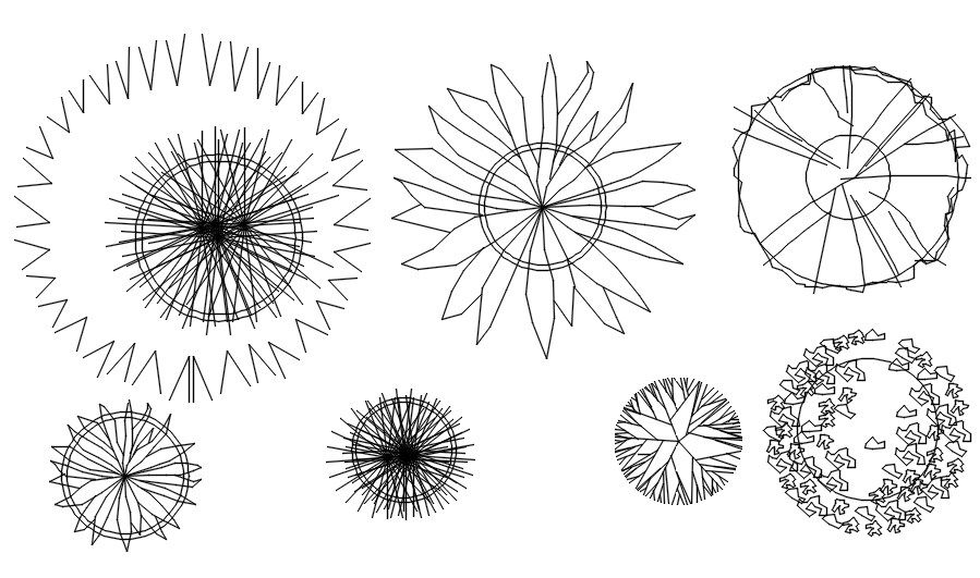AutoCAD blocks of trees, dwg file, CAD file