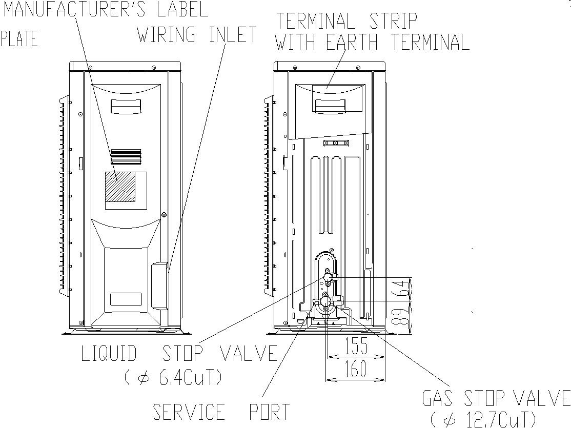 AutoCAD drawing of Valve cover in air conditioner with detailing
