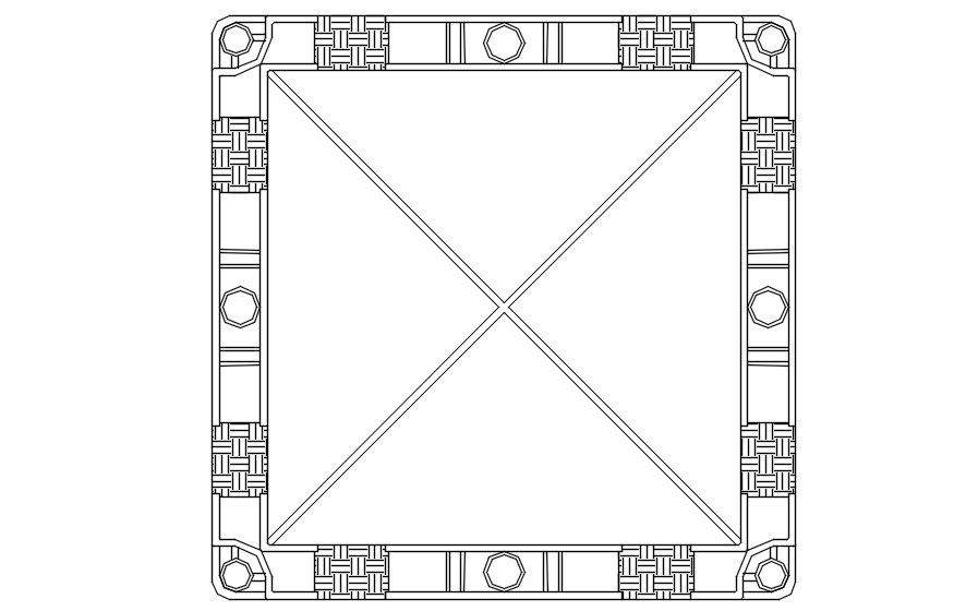 AutoCAD drawing of ceiling design, dwg file, CAD file