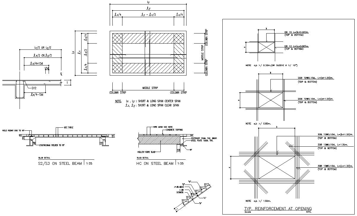 AutoCAD files showing the details of the typical reinforcement steel beam. download the AutoCAD dwg file.