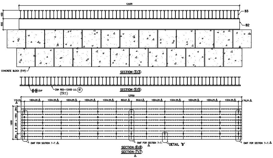 AutoCAD plan Foundation block for MRTS rail system. Download the AutoCAD DWG file.