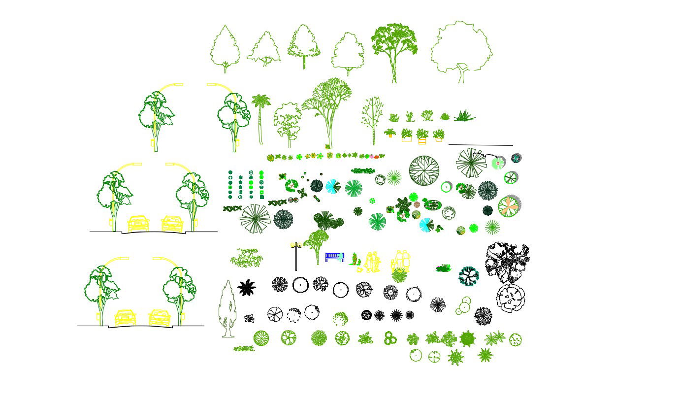 Autocad 2D Tree Blocks Free Download