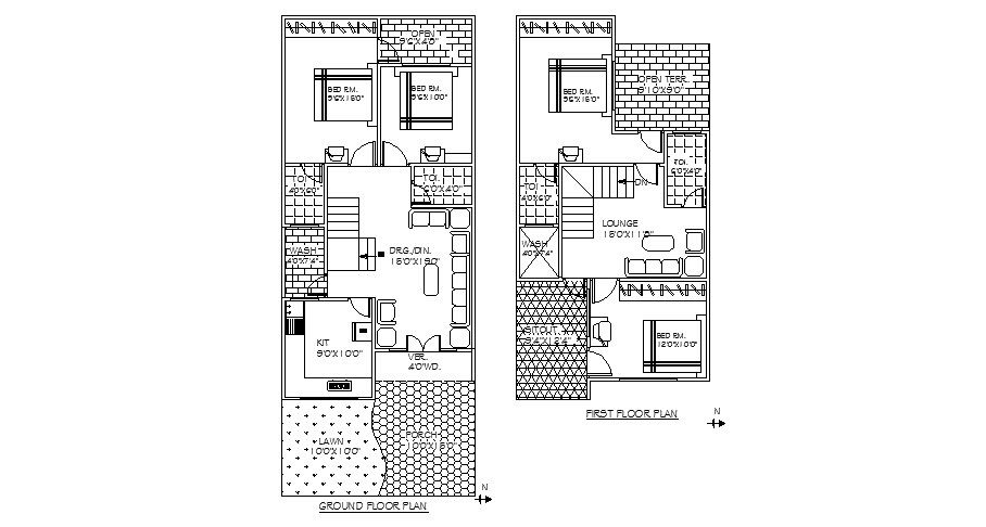 3 Bedroom Bungalow House Plan In DWG File