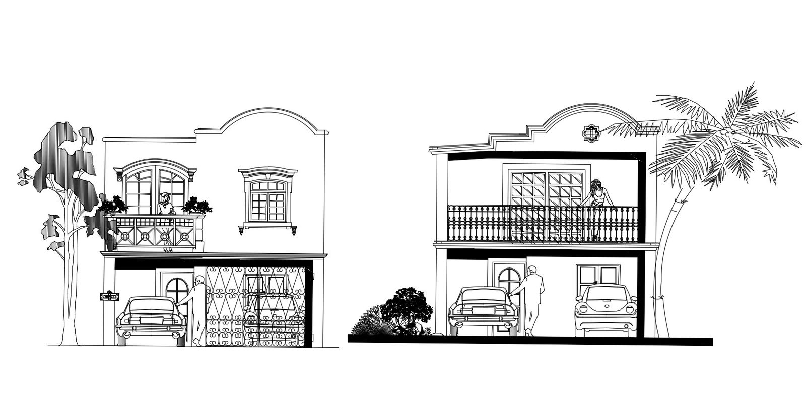 Autocad Drawing of the house with elevation