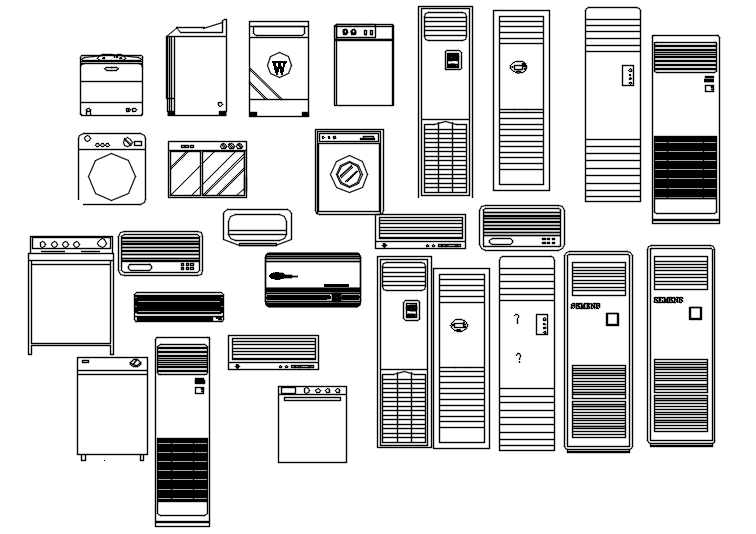 Autocad blocks of refrigerator