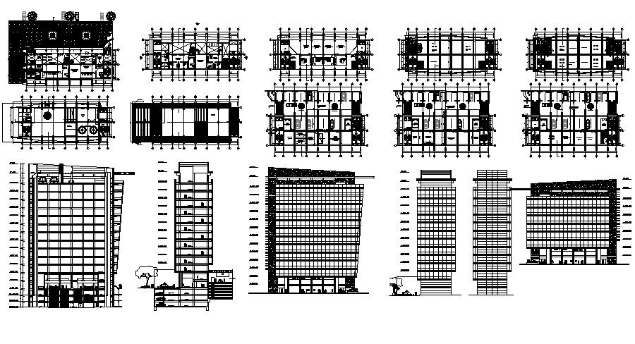 Commercial Building Elevation In AutoCAD File