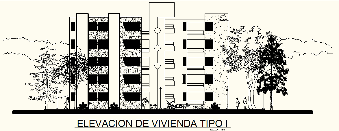 Apartment Building Design In DWG File
