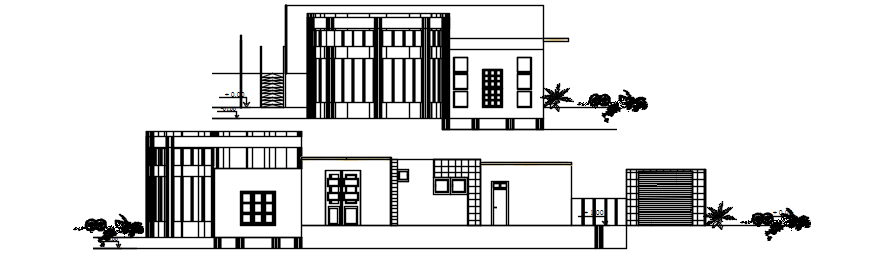 Autocad drawing of bungalow elevations