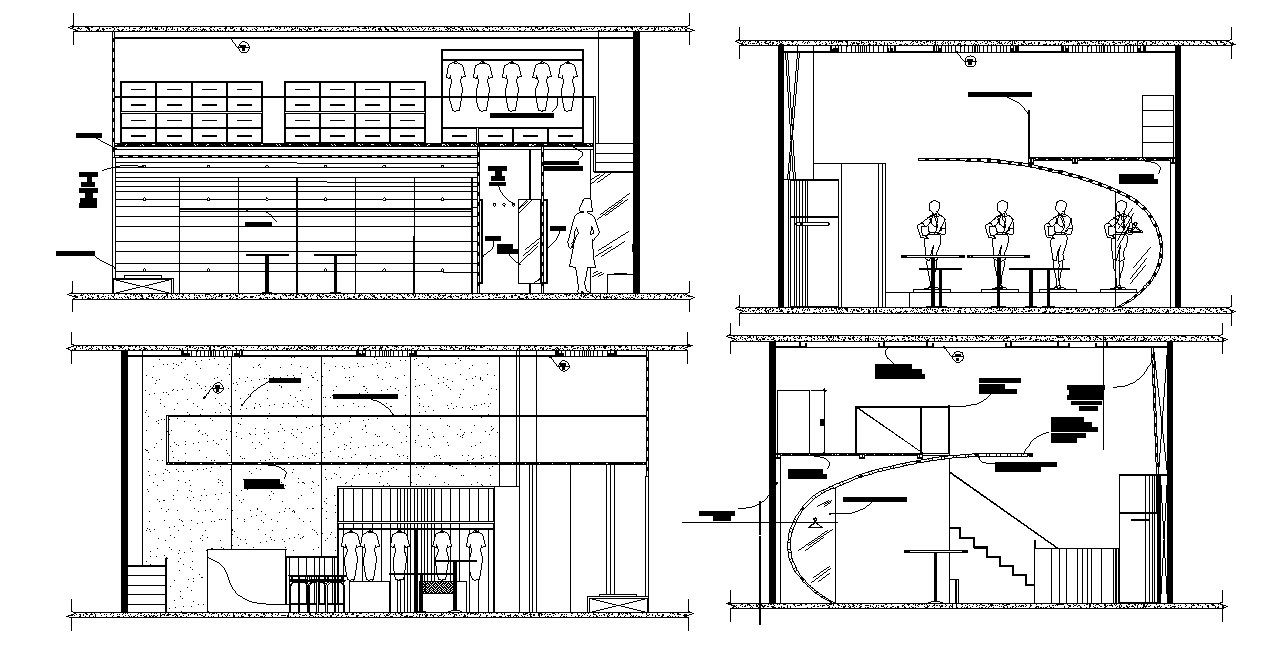 Autocad drawing of clothing store layout