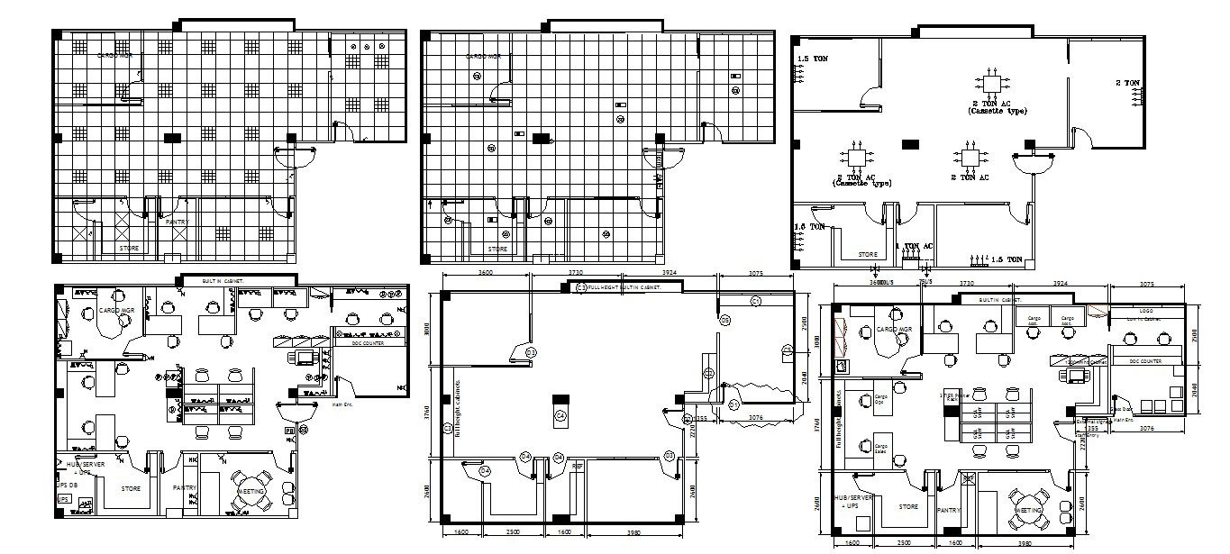 Commercial Office Plan Layout In DWG File