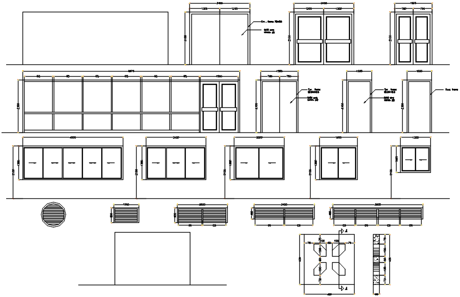 Doors And Windows Drawing In DWG File