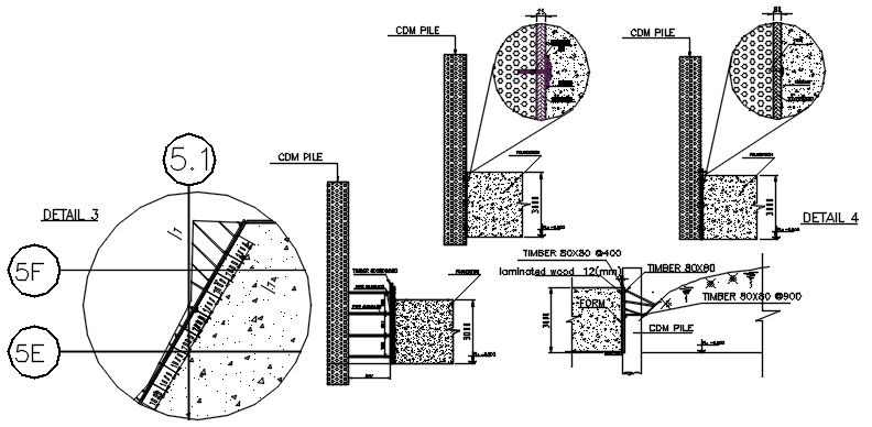 Autocad drawing of foundation detail