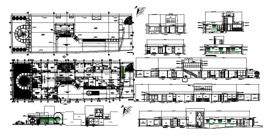 Autocad drawing of hospital with elevations