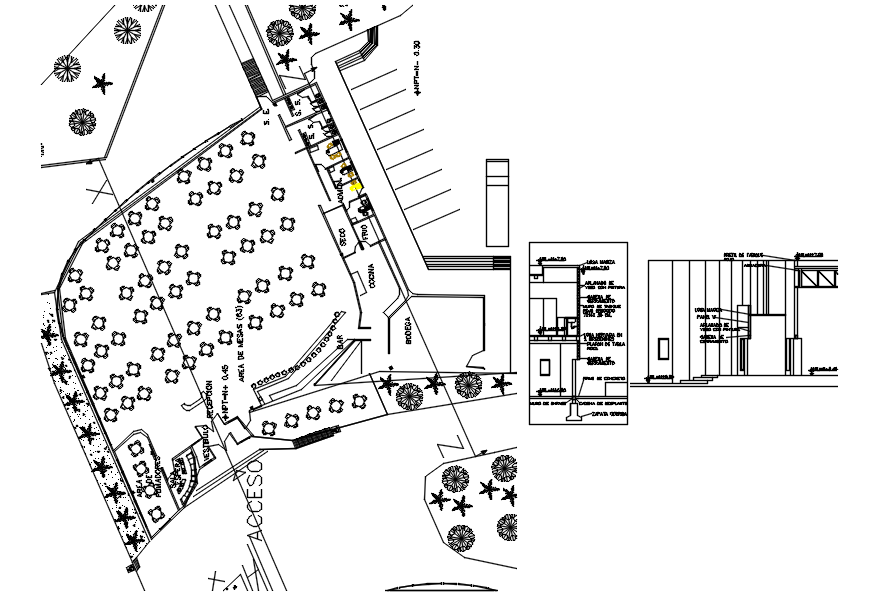 Autocad drawing of hotel layout