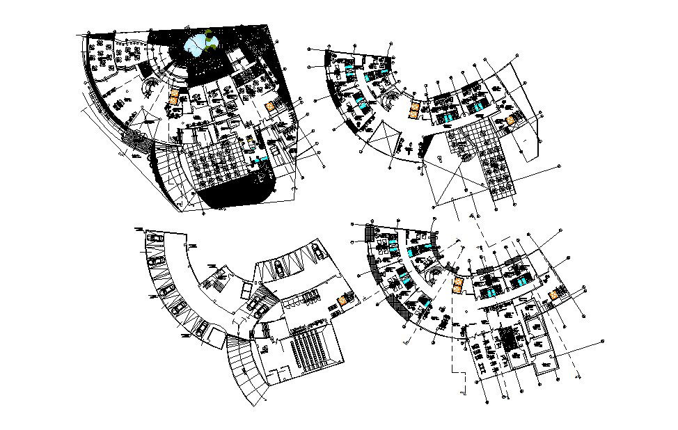 Autocad drawing of hotel layout