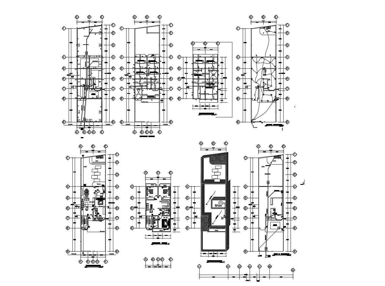 7.5x29 m House Plan with Dimensions DWG AutoCAD File