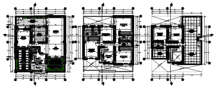 Autocad drawing of house plan with detail dimension