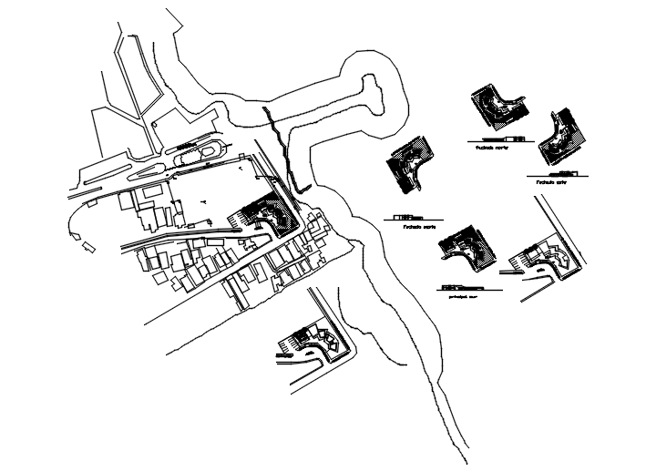 Autocad drawing of kindergarten with elevations