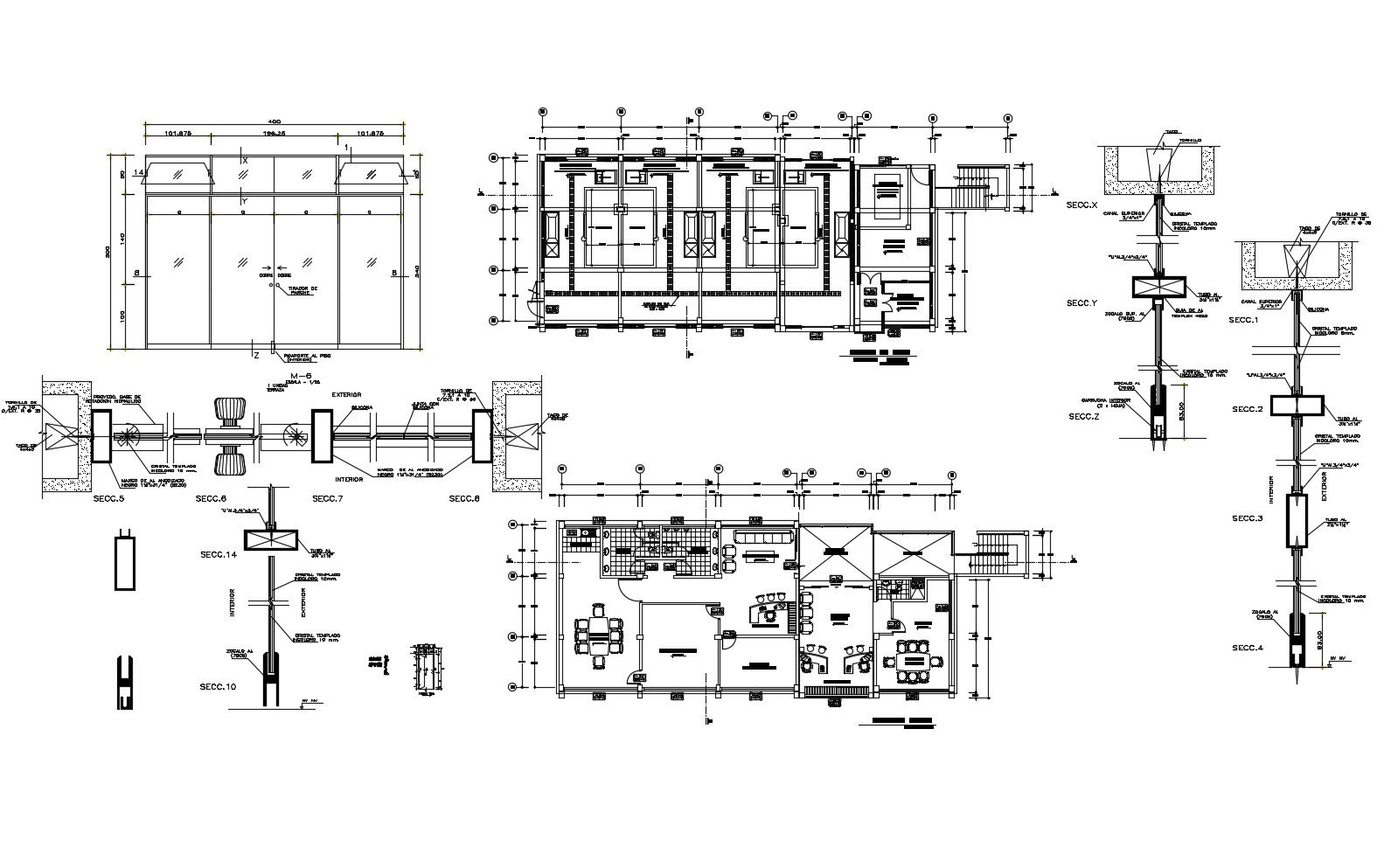Autocad drawing of office plan with detail dimension